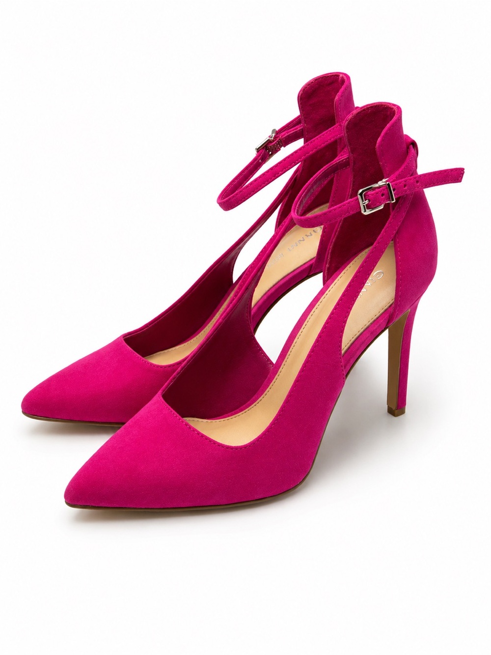 Gianni Bini Hot Pink Pointed-Toe Ankle-Strap Pumps - Picture 2 of 4